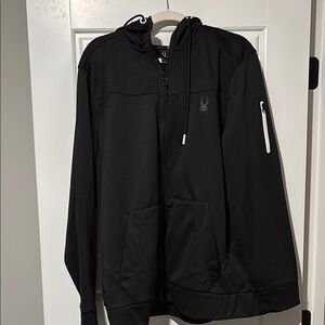 Spyder Black Jacket with White Zipper Detail